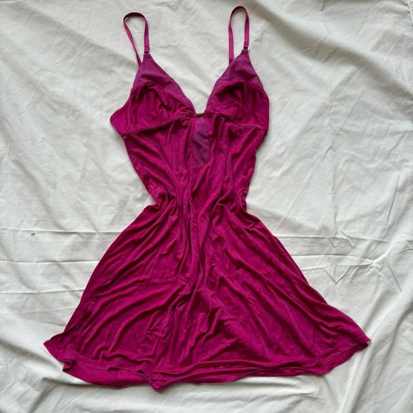 Victoria's Secret Dresses & Skirts - Victoria’s Secret 2000’s very sexy collection hot pink mesh mini dres slip dress